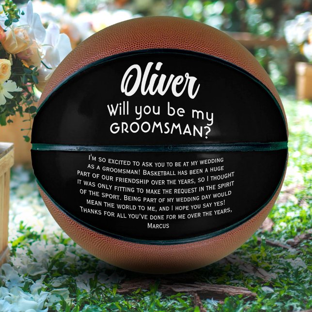 Will you be my Groomsman Custom Name and Text Basketball (Creator Uploaded)