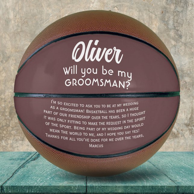 Will you be my Groomsman Custom Name and Text  Basketball (Creator Uploaded)