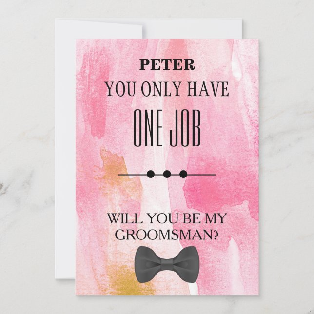 Will  You  Be My Groomsman? Invitation (Front)