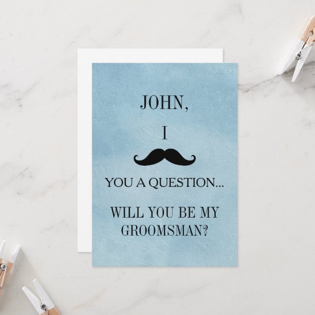 Will you be my Groomsman? Invitation (Front/Back In Situ)