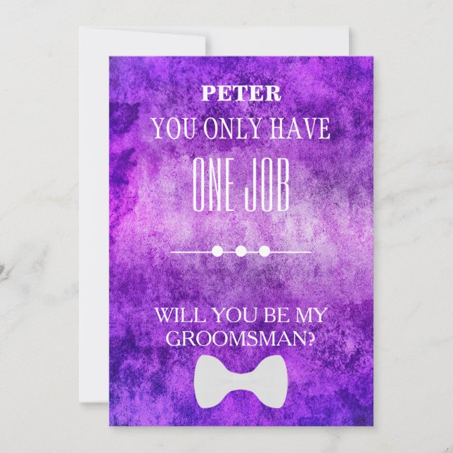 Will  You  Be My Groomsman? Invitation (Front)