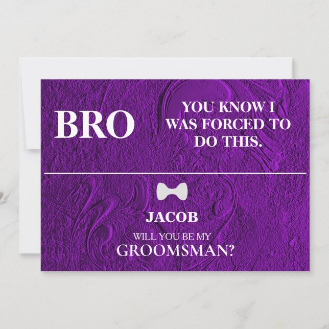 Will  You  Be My Groomsman? Invitation (Front)