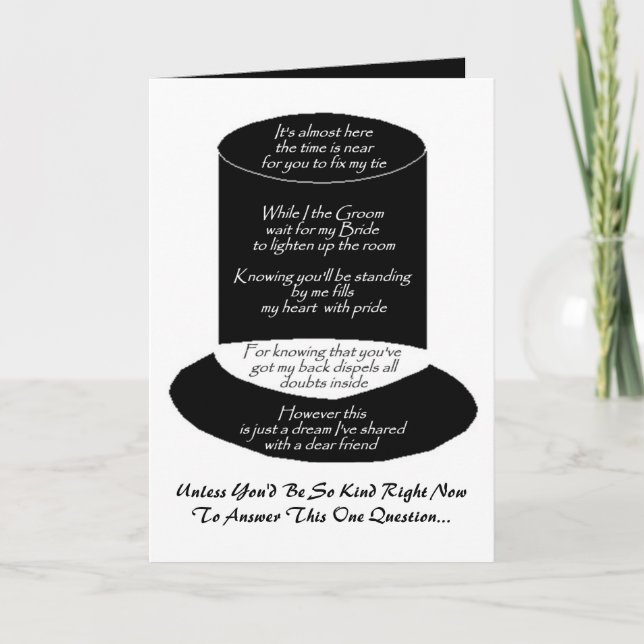 "Will You Be My Groomsman" Invitation (Front)