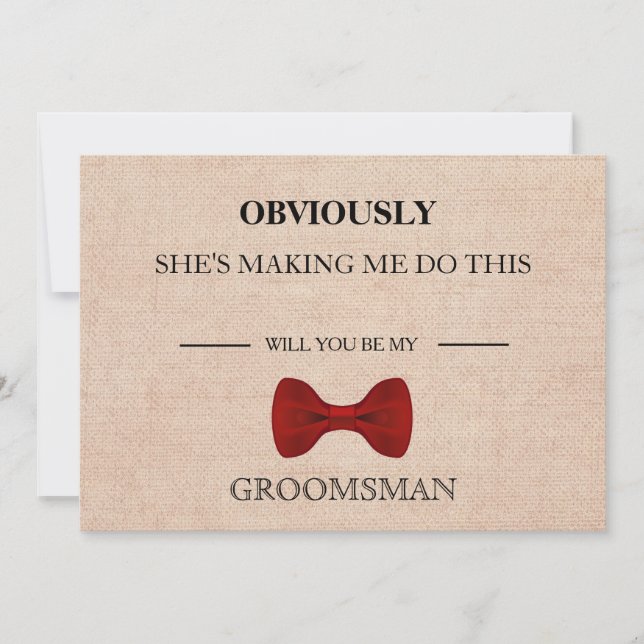 Will  You  Be My Groomsman? Invitation (Front)