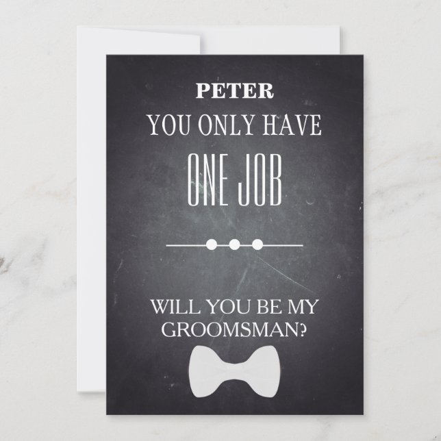 Will  You  Be My Groomsman? Invitation (Front)