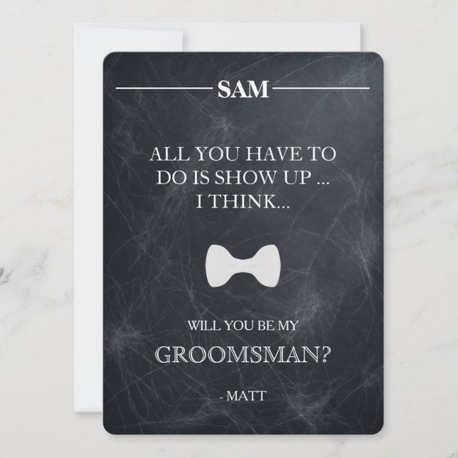 Will  You  Be My Groomsman? Invitation (Front)