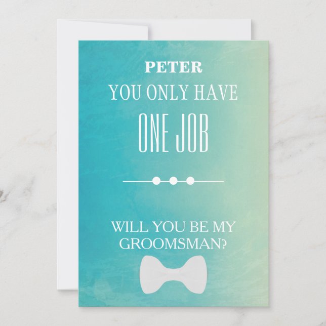 Will  You  Be My Groomsman? Invitation (Front)