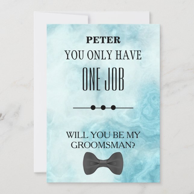 Will  You  Be My Groomsman? Invitation (Front)