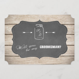 Will You Be My Groomsman? Mason Jar Chalkboard Invitation