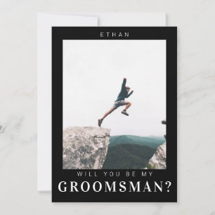 Will you be my Groomsman Minimalist Photo Modern Invitation