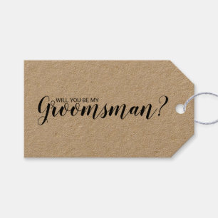 Will You Be My Groomsman? Modern Script Gift Tags