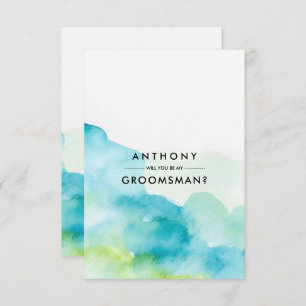 Will you be my Groomsman? Modern Watercolor Invitation