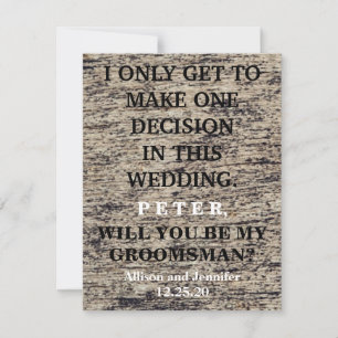Will you be my Groomsman? Personalised Invitation
