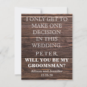 Will you be my Groomsman? Personalised Invitation