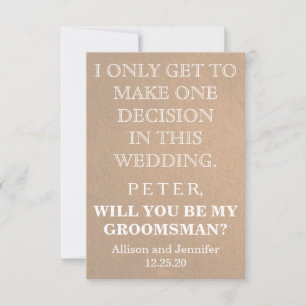 Will you be my Groomsman? Personalised Invitation