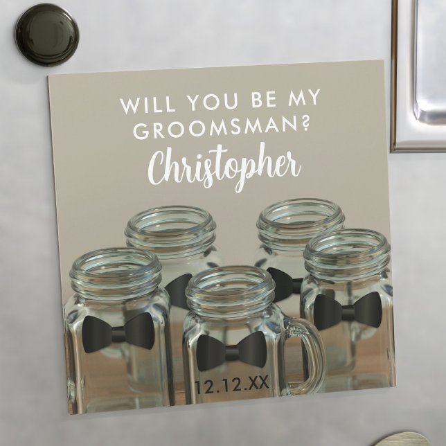 Will You Be My Groomsman Proposal Card (Perfect Groomsman Card to stick where they won't forget. Just add a name and your wedding date)
