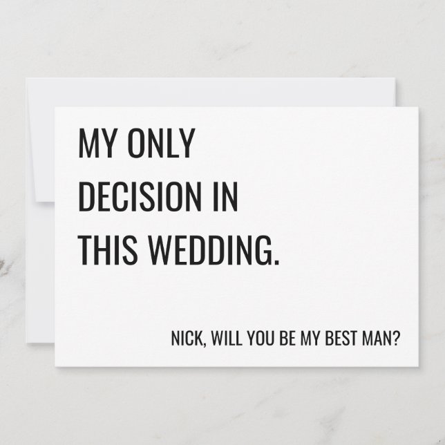 Will you be my groomsman proposal flat card (Front)