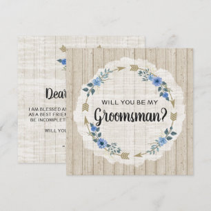 Will You Be My Groomsman Rustic Boho Arrows Invitation