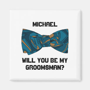 Will You Be My Groomsman? Stylish Tie Magnet