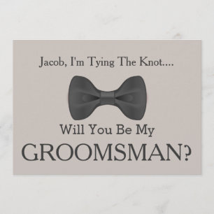 Will You Be my Groomsman with Grey Bow Invitation