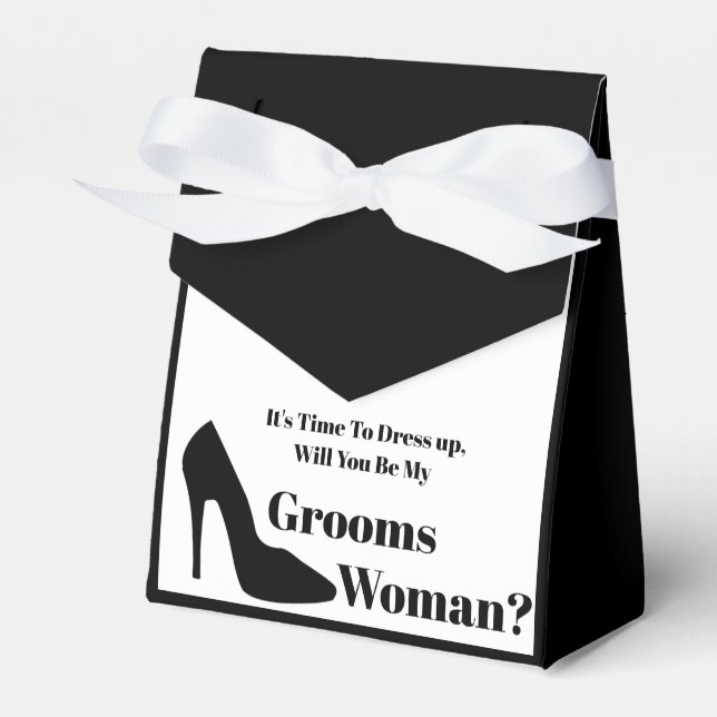 will you be my groomswoman modern simple proposal  favour box (Front Side)