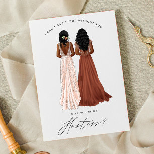 Will you be my Hostess? Girls in Gowns Invitation