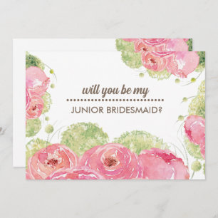 Will you be my Jr. Bridesmaid? Romantic Roses Invitation
