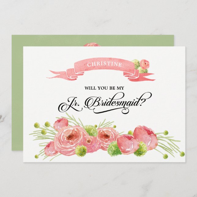 Will you be my Junior Bridesmaid?Custom Invitation (Front/Back)