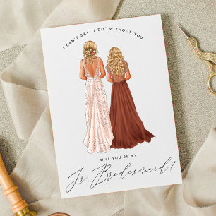 Will You Be My Junior Bridesmaid? Girls in Gowns I Invitation