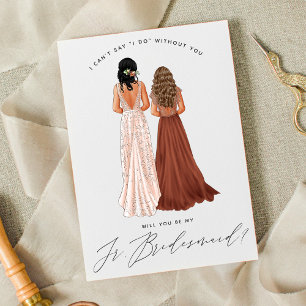 Will You Be My Junior Bridesmaid? Girls in Gowns Invitation