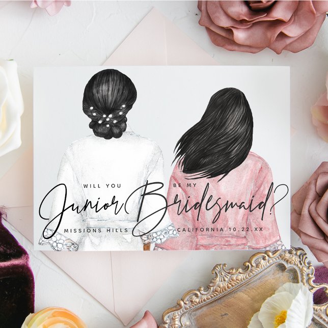 Will You Be My Junior Bridesmaid? Girls in Robes I Invitation (Creator Uploaded)