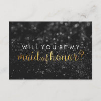 WIll You Be My Maid of Hon - Glit Script Fab Black