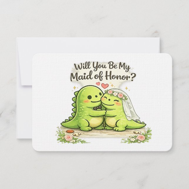 Will you be my maid of honor bridal party proposal invitation (Front)