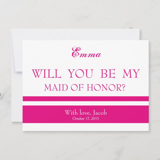 Will You Be My MAID OF HONOR Invitation (Front)