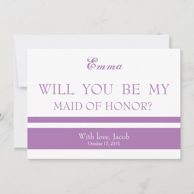 Will You Be My MAID OF HONOR Invitation (Front)