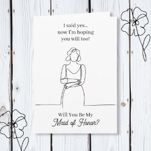 Will You Be My Maid of Honor Proposal Card