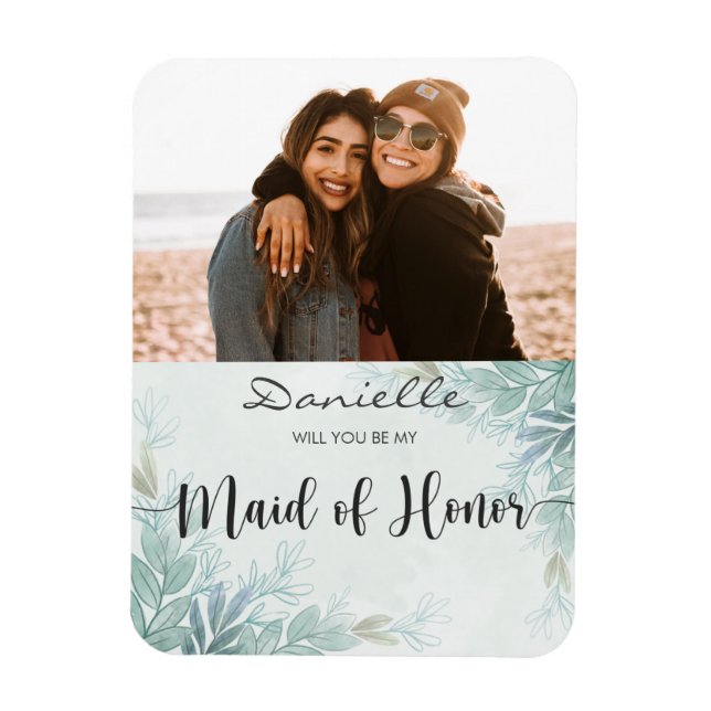 Will You Be My Maid of Honor sage green Magnet (Vertical)