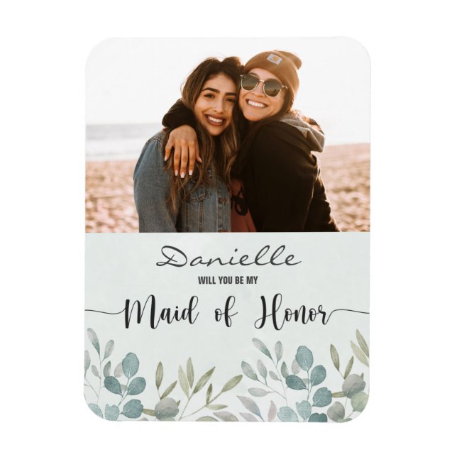 Will You Be My Maid of Honor sage green Magnet (Vertical)