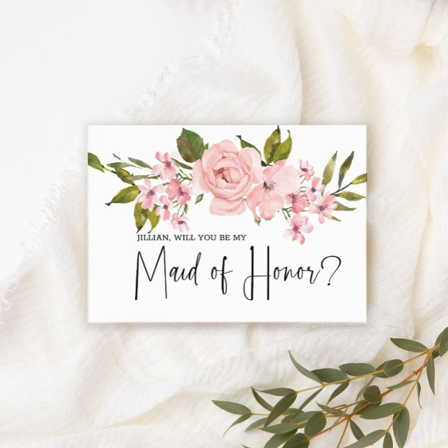 Will You Be My Maid of Honour Blush Pink Roses (Creator Uploaded)