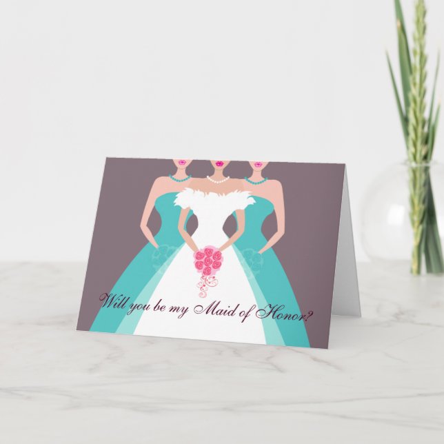 Will you be my Maid of Honour? Bridal Party (pool) Invitation (Front)