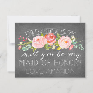 Will You Be My Maid Of Honour   Bridesmaid Invitation