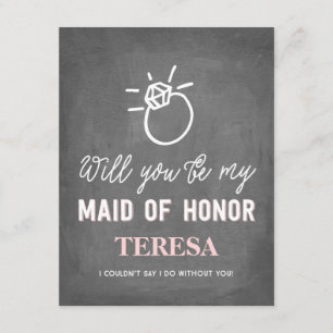 Will You Be My Maid of Honour Bridesmaid Invitation