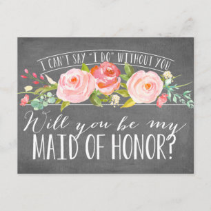 Will You Be My Maid of Honour   Bridesmaid Invitation