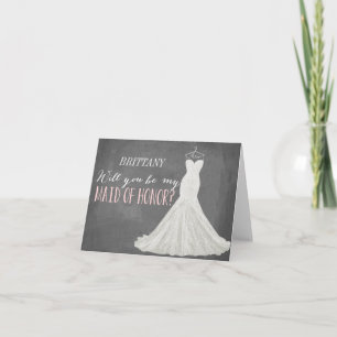 Will You Be My Maid Of Honour Bridesmaid Invitation
