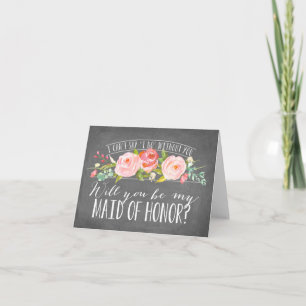 Will You Be My Maid of Honour Bridesmaid Invitation