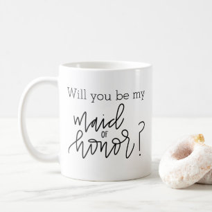 Will You Be My Maid of Honour Calligraphy Mug