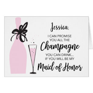 Will You Be My Maid of Honour Card - Champagne