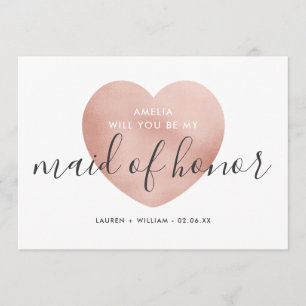 Will You Be My Maid of Honour Card - Rose Gold