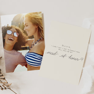 Will You Be My Maid of Honour Card with Photo Back