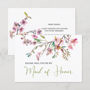 Will You Be My Maid of Honour Cherry Blossom